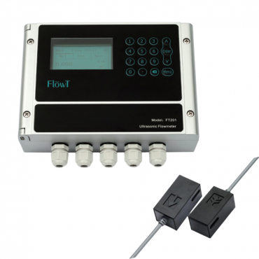 FlowT Fixed Clamp-On Ultrasonic Flow Meter FT201