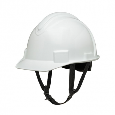 Honeywell North Non-Vented Short Brim Hard Hat with Chin Strap - White, Model: NSB10001 + NSB100CS
