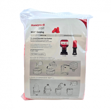 Honeywell Howard Leight Max Uncorded Foam Earplug LS400/HL400 Refill (200pairs), MAX-LS4-REFILL