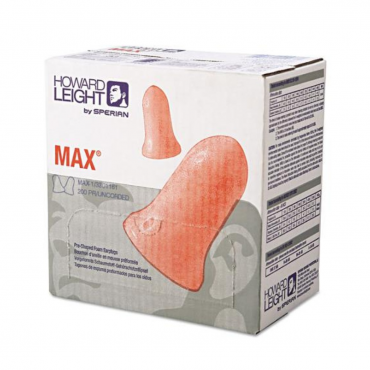 Honeywell Howard Leight Max Earplug, Uncorded, Individual Polybag (200 pairs/Box), Model: MAX-1